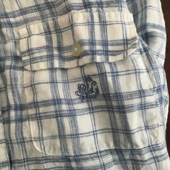 Back To School Ralph Lauren Shirt Mens Size S 100% Linen - Picture 8 of 9